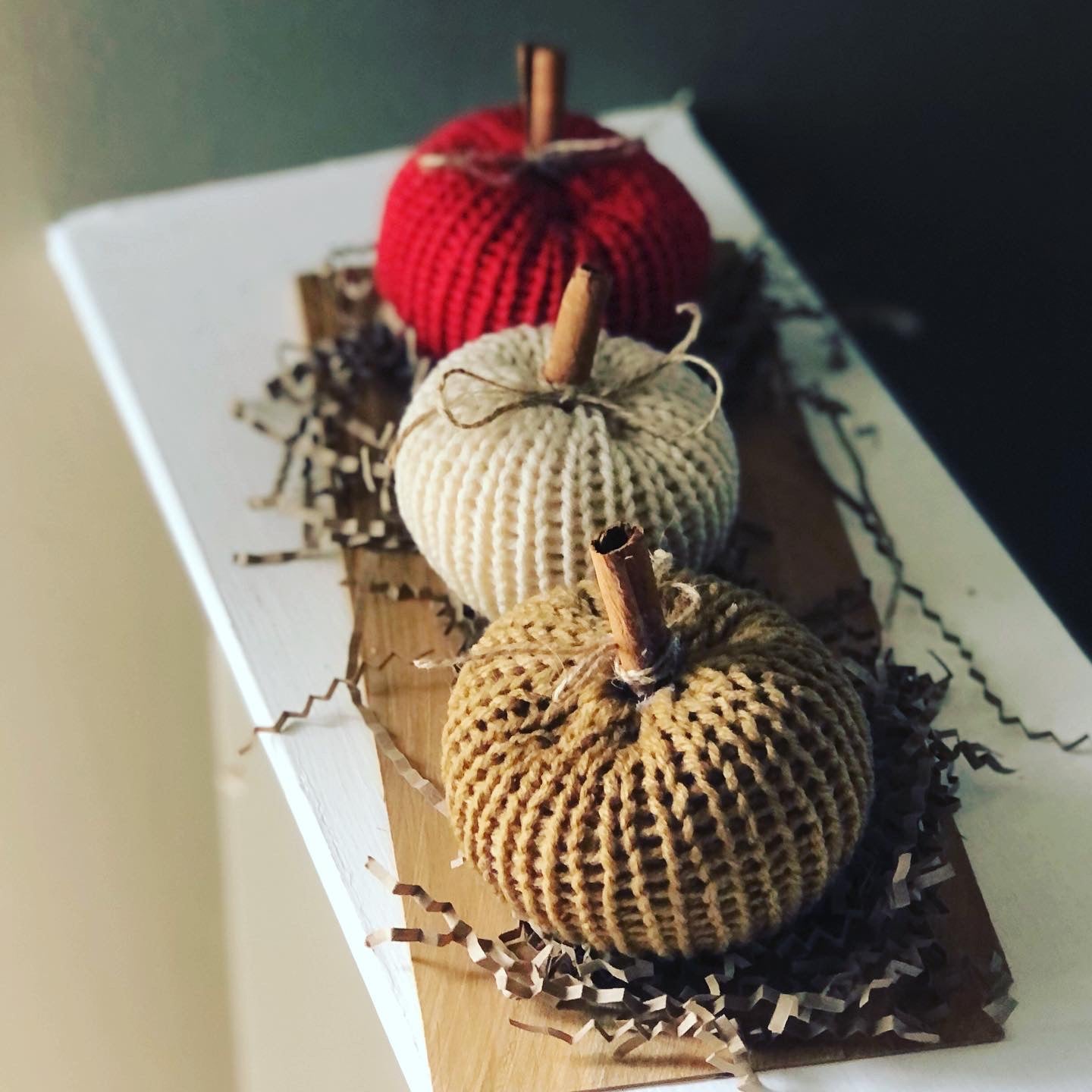 3 knit pumpkin set