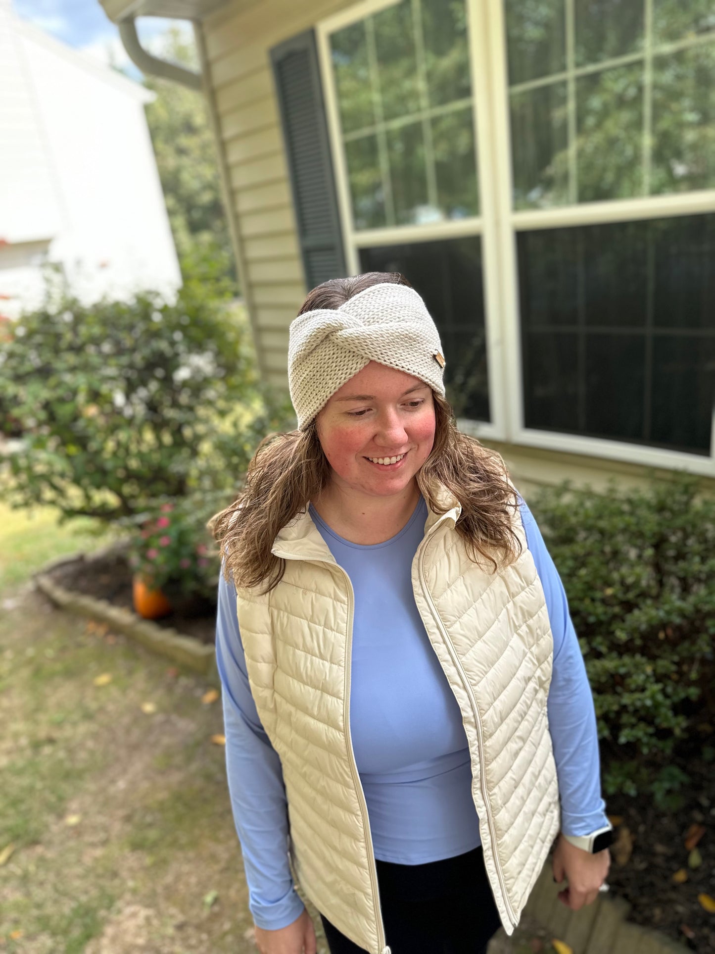 Handmade Knit Ear Wrap with Faux Twist