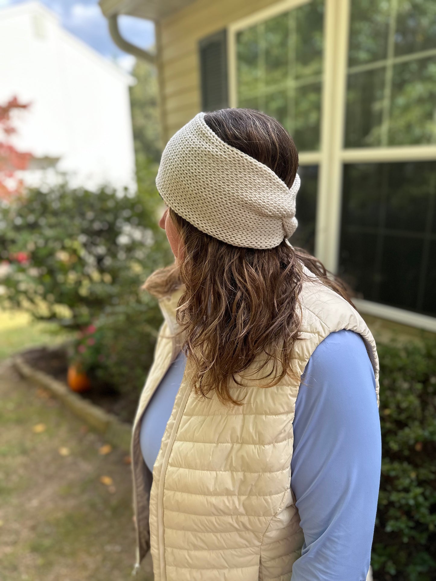 Handmade Knit Ear Wrap with Faux Twist