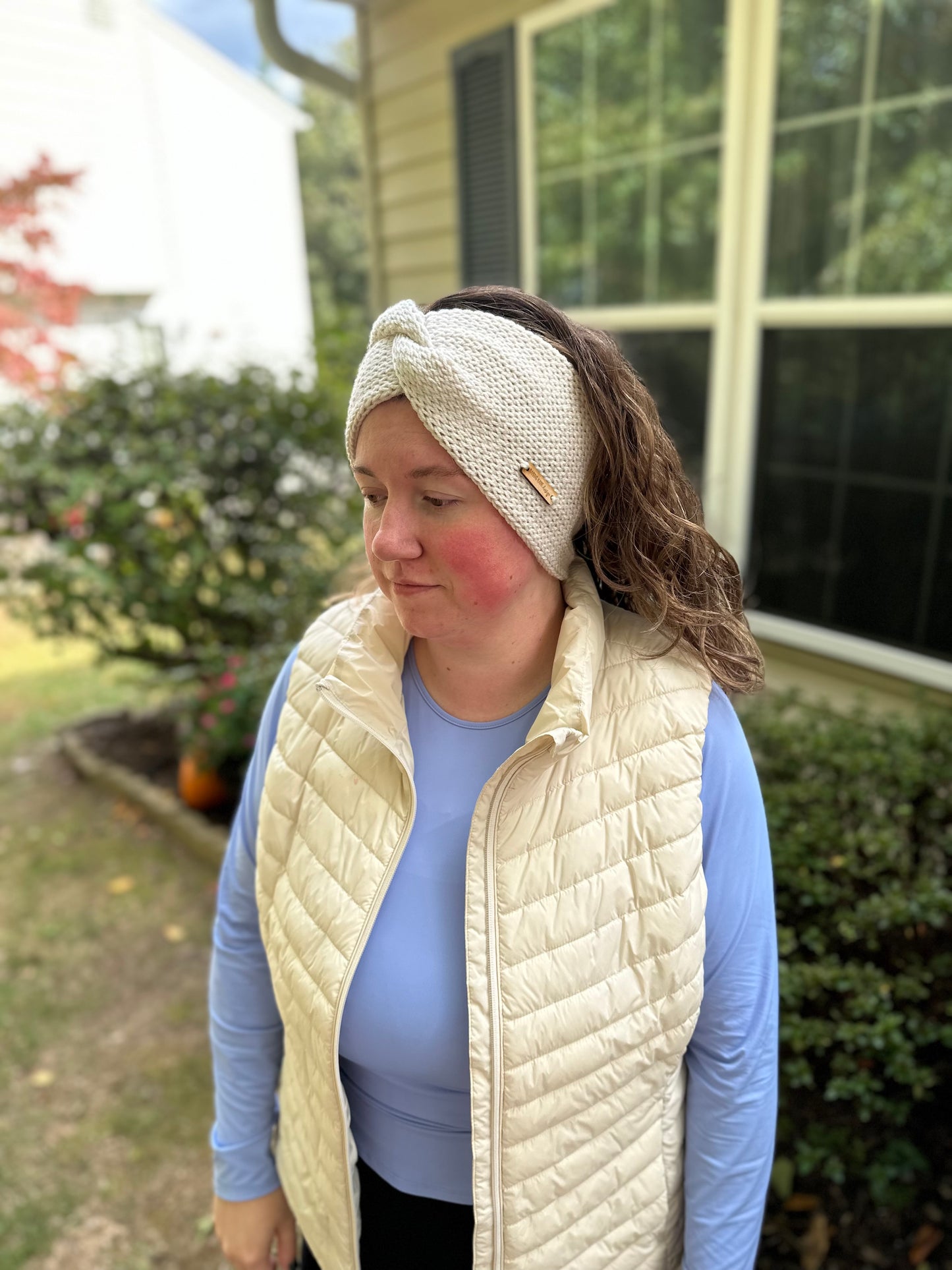 Handmade Knit Ear Wrap with Faux Twist
