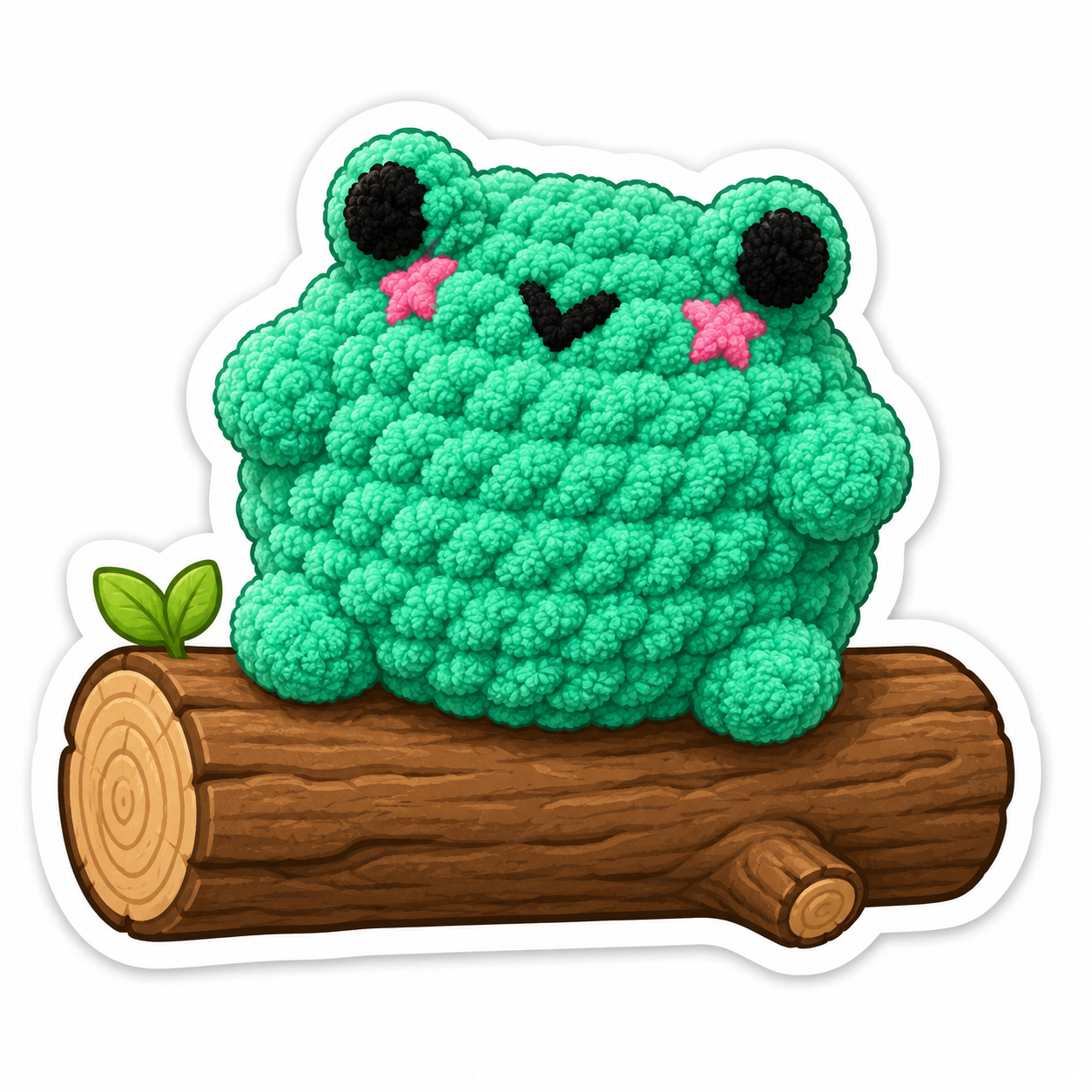 Crochet Plush Sticker Collection – Frog & Whale & Duck Vinyl Stickers
