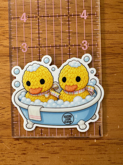 Crochet Plush Sticker Collection – Frog & Whale & Duck Vinyl Stickers