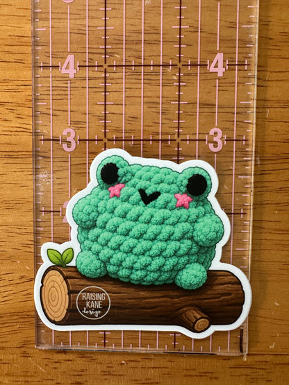 Crochet Plush Sticker Collection – Frog & Whale & Duck Vinyl Stickers