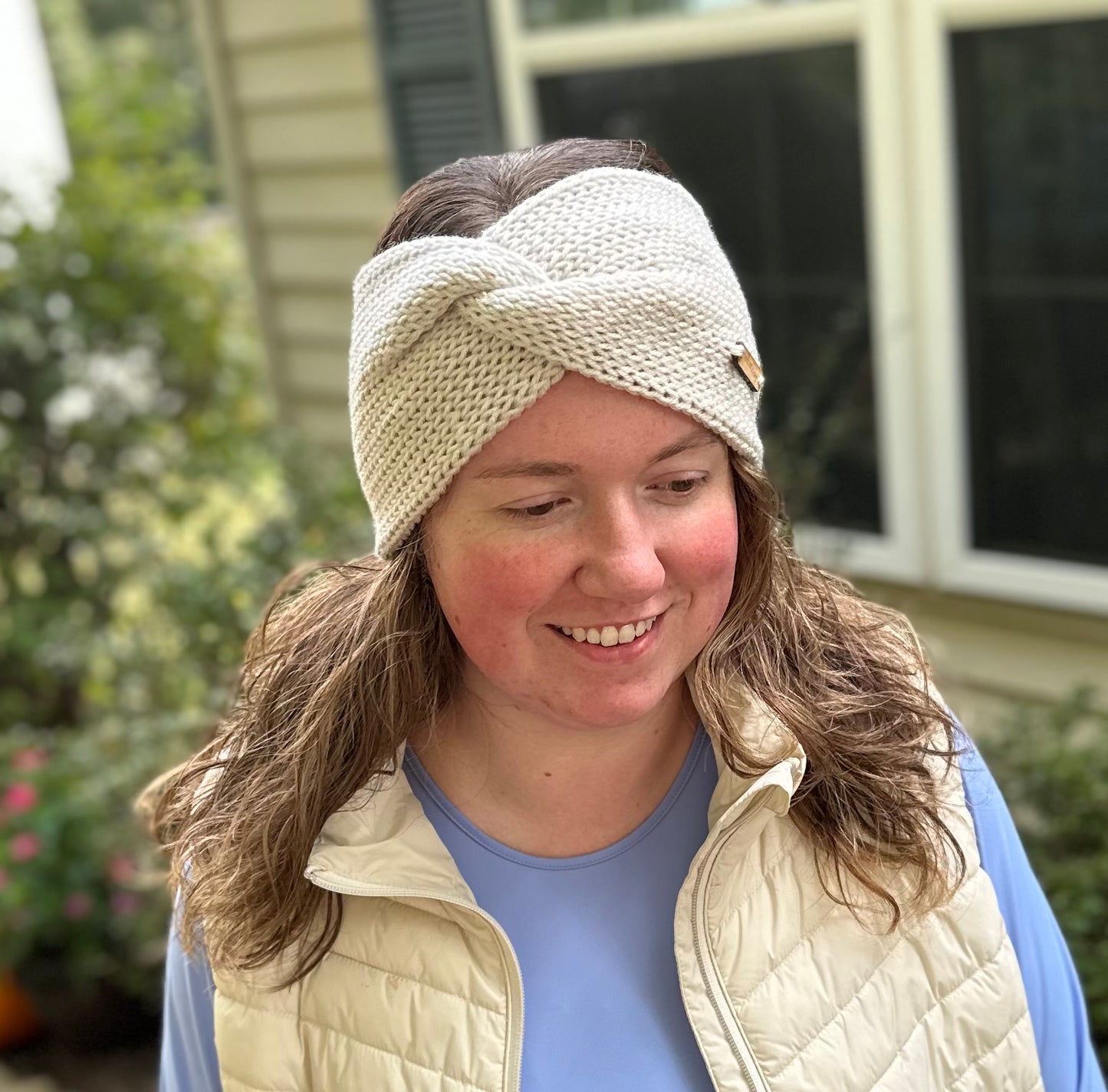 Handmade Knit Ear Wrap with Faux Twist
