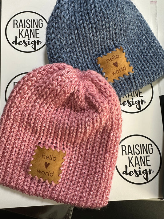 Hello World Newborn Beanie
