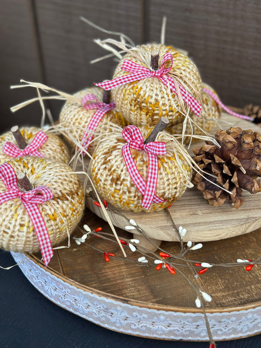 Honey Knit Pumpkin - Handmade Fall Decor