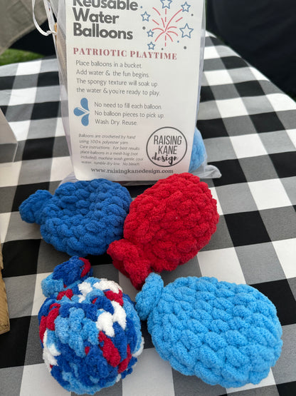 Reusable Crochet Water Balloons - Patriotic Playtime