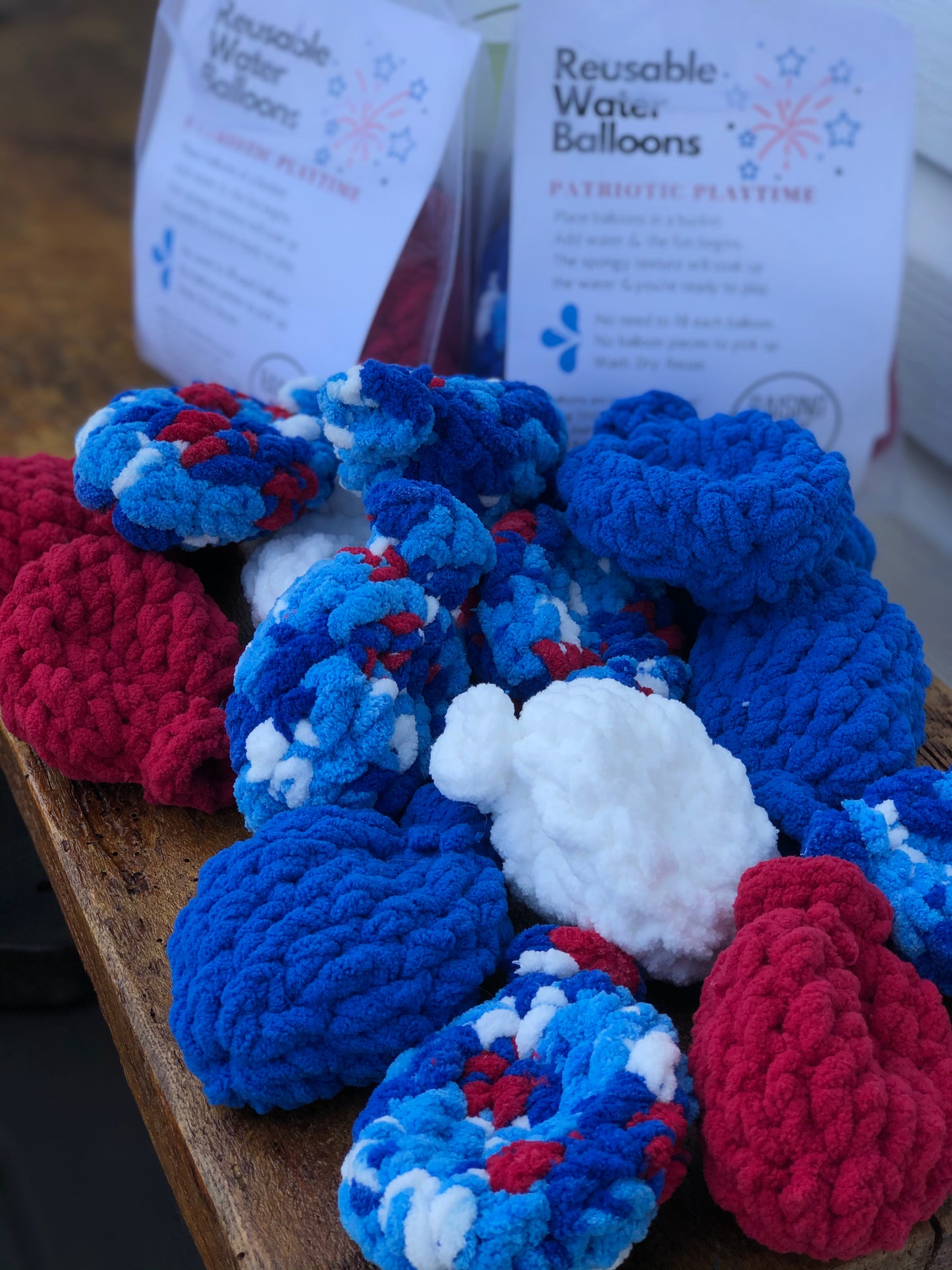 Reusable Crochet Water Balloons - Patriotic Playtime