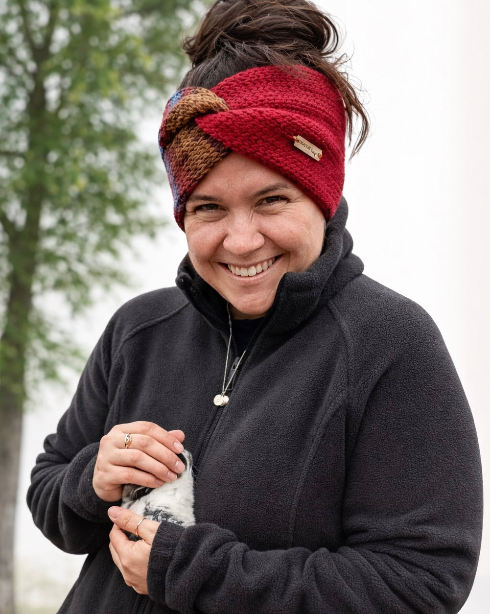 Handmade Knit Ear Wrap with Faux Twist