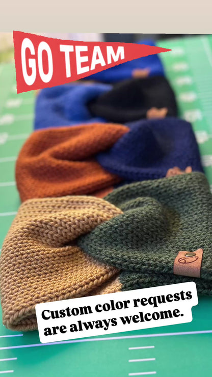 Handmade Knit Ear Wrap with Faux Twist (Copy) (Copy)